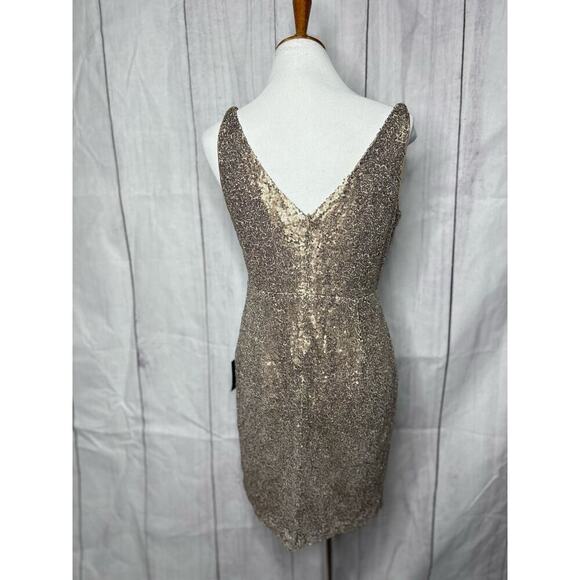 Lulus Champagne Showers Matte Bronze Sequin Bodycon Dress L NWT - Picture 7 of 7